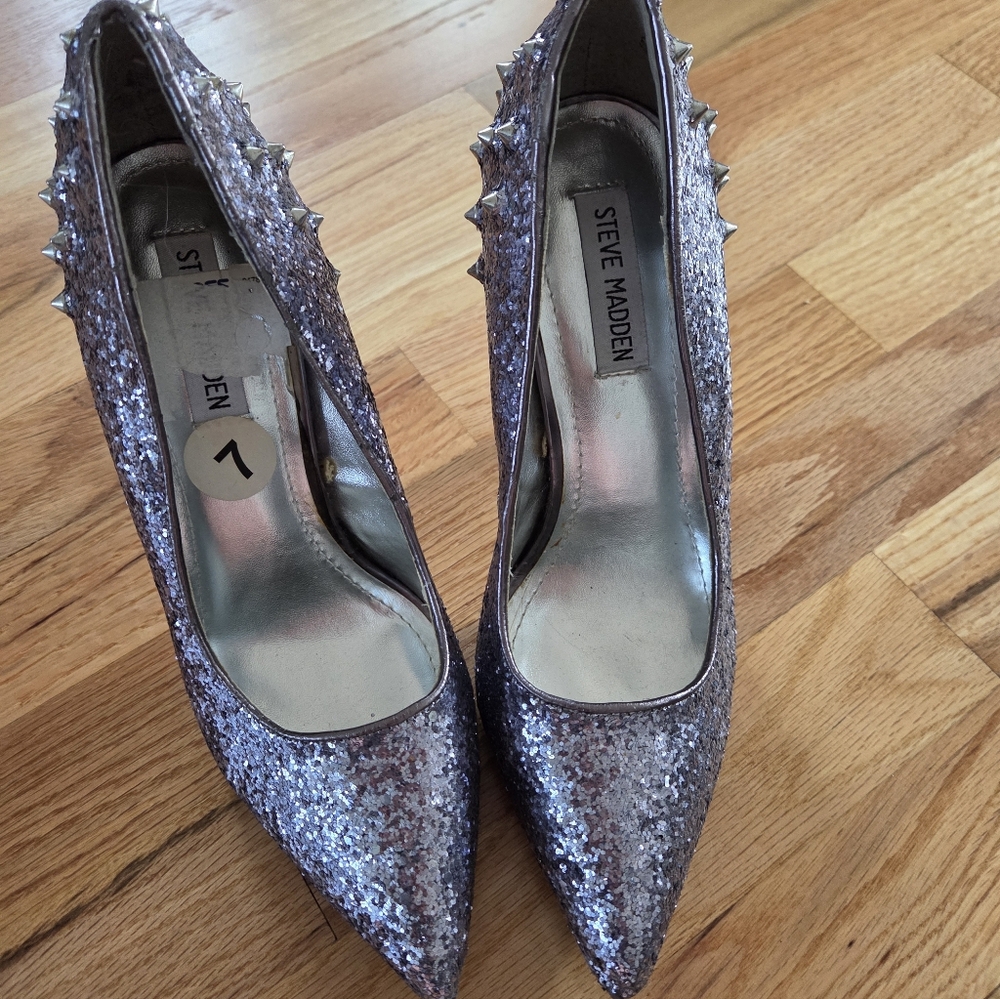 Steve Madden Spazz Glitter Spiked Heels